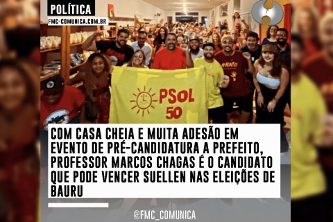 Com casa cheia e muita adesão em evento de pré-candidatura a prefeito Professor Marcos Chagas é o candidato que pode vencer Suellen Rosin nas eleições de Bauru